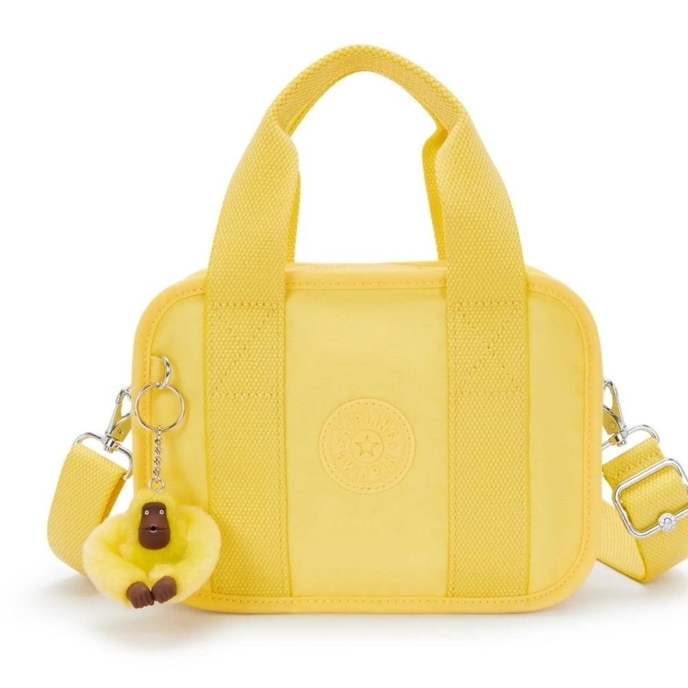 Kipling Yellow Nadale Crossbody Bag with Monkey Keychain